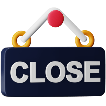 Close shop 3d rendering isometric icon. png