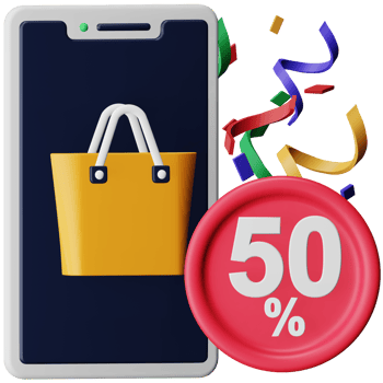 Online shopping discount 3d rendering isometric icon. png