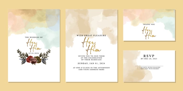 Luxury beautiful flowers wedding invitation card background template vector