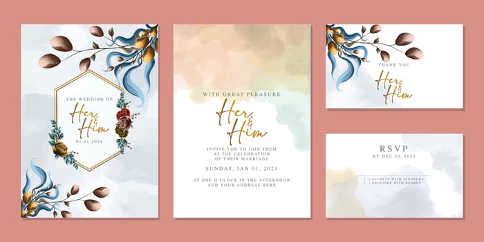 Luxury beautiful flowers wedding invitation card background template vector