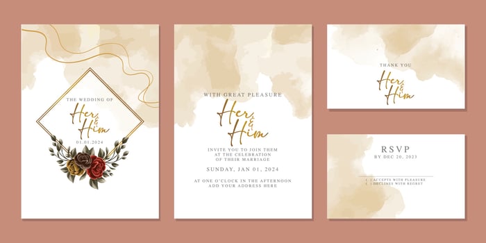 Luxury beautiful flowers wedding invitation card background template vector