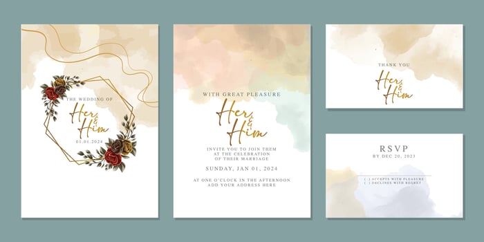 Luxury beautiful flowers wedding invitation card background template vector