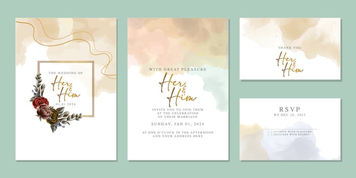 Luxury beautiful flowers wedding invitation card background template vector