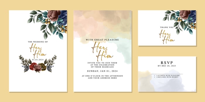Luxury beautiful flowers wedding invitation card background template vector