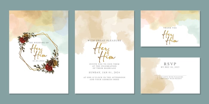 Luxury beautiful flowers wedding invitation card background template vector