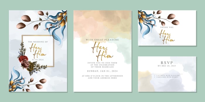 Luxury beautiful flowers wedding invitation card background template vector