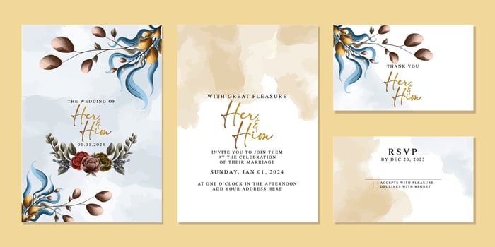 Luxury beautiful flowers wedding invitation card background template vector