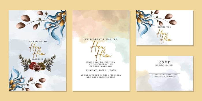 Luxury beautiful flowers wedding invitation card background template vector
