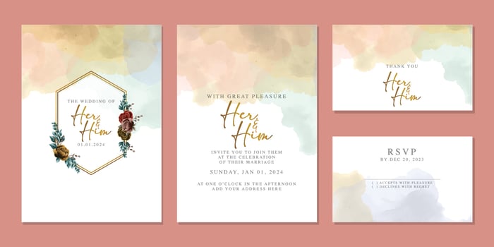 Luxury beautiful flowers wedding invitation card background template vector