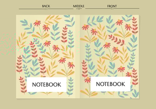 set of notebook designs with abstract floral pattern.For cover, planners, brochures, books, catalogs,diary vector