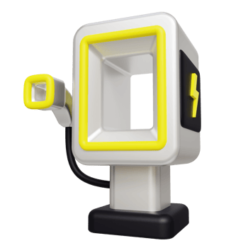Electric Car Charging Station 3D Render png