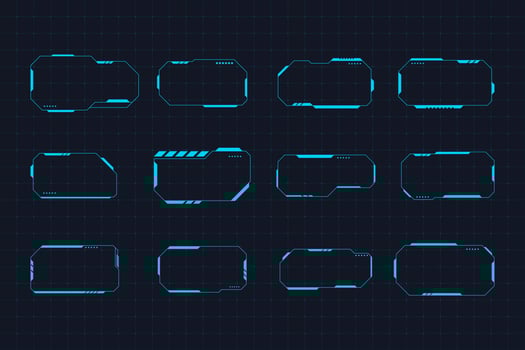 Set of Abstract Tech Border Design vector