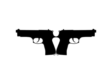 Silhouette of Gun, Pisto for Logo, Pictogram, Website or Graphic Design Element.  Vector Illustration