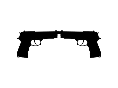 Silhouette of Gun, Pisto for Logo, Pictogram, Website or Graphic Design Element.  Vector Illustration