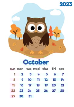 The children's calendar for 2023 with cute hieroglyphs on all pages is set with adorable animals vector