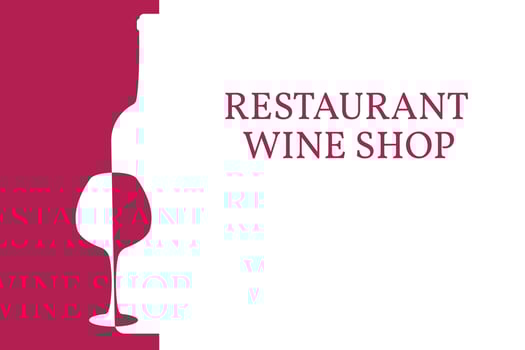Design of a simple wine restaurant background. Vector illustration template of a wine shop.