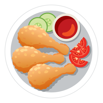 fried chicken american food. png