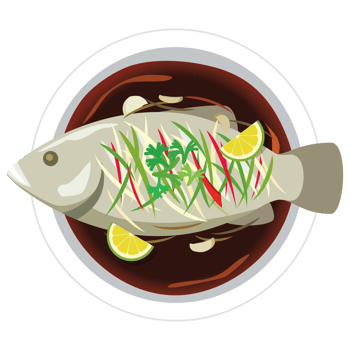 steamed fish chinese new year food. png