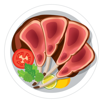 grilled rack of lamb halal food. png
