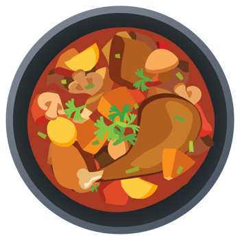 coq au vin french food. png
