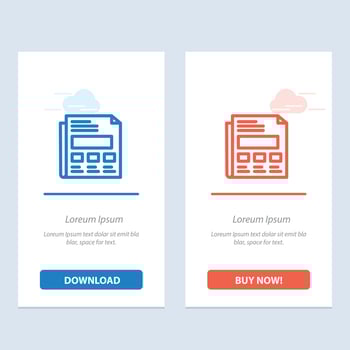 Report Paper Sheet Presentation  Blue and Red Download and Buy Now web Widget Card Template vector