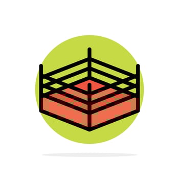 Boxing Ring Wrestling Abstract Circle Background Flat color Icon vector