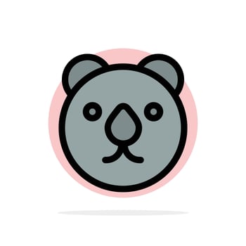 Bear Head Predator Abstract Circle Background Flat color Icon vector