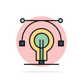 Bulb Education Idea Educate Abstract Circle Background Flat color Icon vector