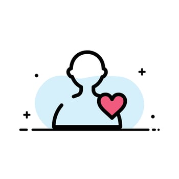 User Love Heart  Business Flat Line Filled Icon Vector Banner Template