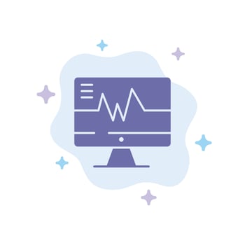 Medical Hospital Heart Heartbeat Blue Icon on Abstract Cloud Background vector