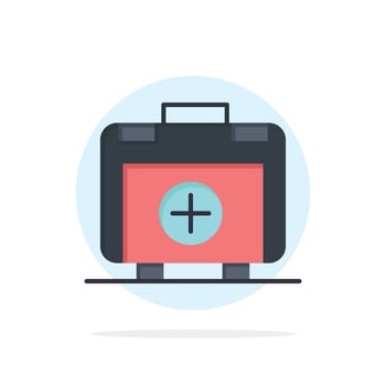 Handbag Bag Health bag Medical Abstract Circle Background Flat color Icon vector