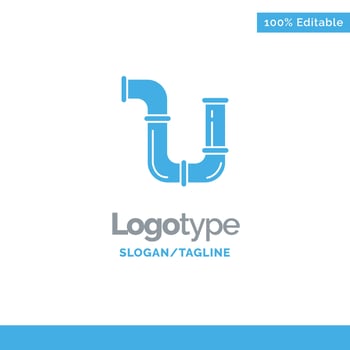 Pipe Plumber Repair Tools Water Blue Solid Logo Template Place for Tagline vector