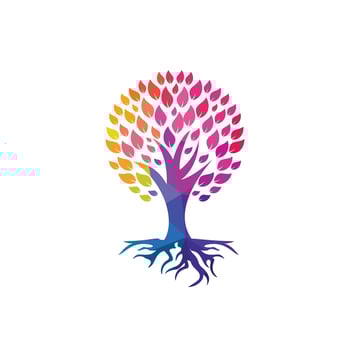 Tree Roots vector logo design. Vector tree with roots logo element.