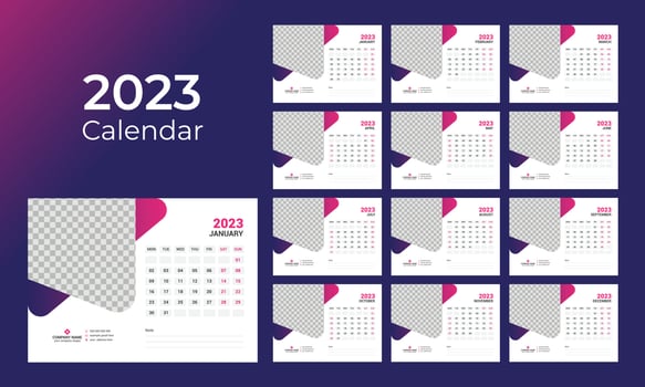 Desk Calendar 2023 vector