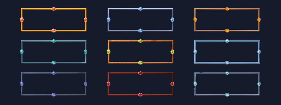 Rectangle frames for game user avatar vector
