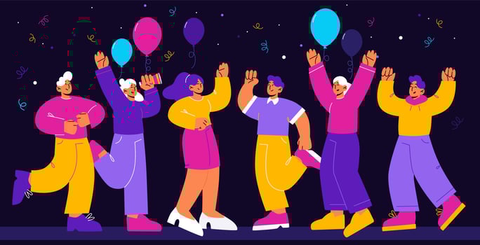 Happy people celebrate party, business corporate vector