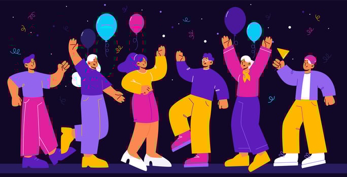 Happy people celebrate party, business corporate vector