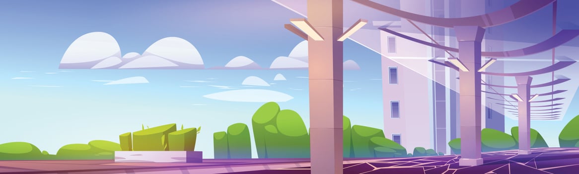 Modern railway or bus station vector
