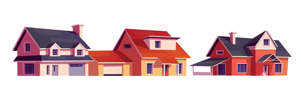 Suburb district houses icon isolated on white vector