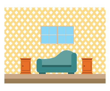 Illustration living room background, flat illustration  living room background, flat illustration vector