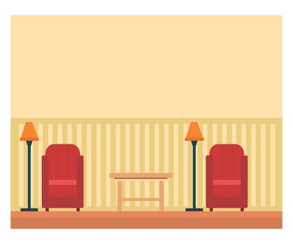 Illustration living room background, flat illustration  living room background, flat illustration vector