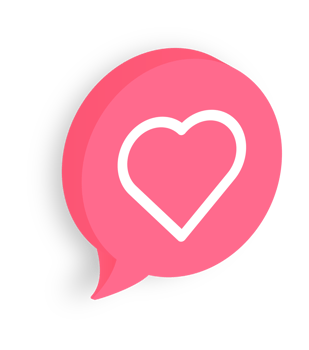 3d chat bubble heart icons. png