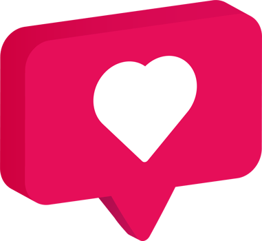 3d chat bubble heart icons. png