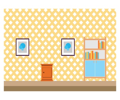Illustration living room background, flat illustration  living room background, flat illustration vector