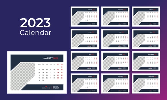 Desk Calendar 2023 vector