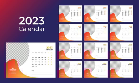 Desk Calendar 2023 vector
