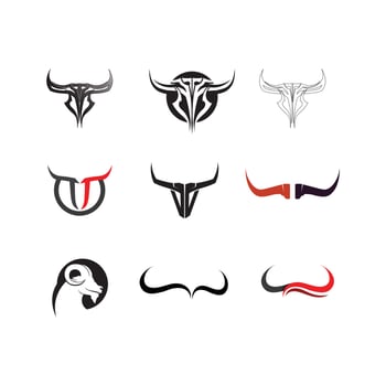 Abstract shield bull logo, horn badges logo icon vector