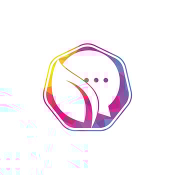 Nature leaf chat logo design. Leaf chat logo design template. vector
