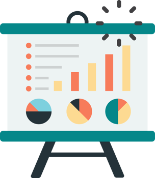 Reports and statistics illustration in minimal style png