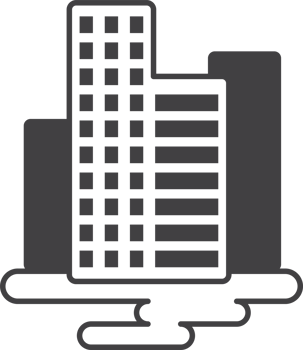 buildings and city illustration in minimal style png